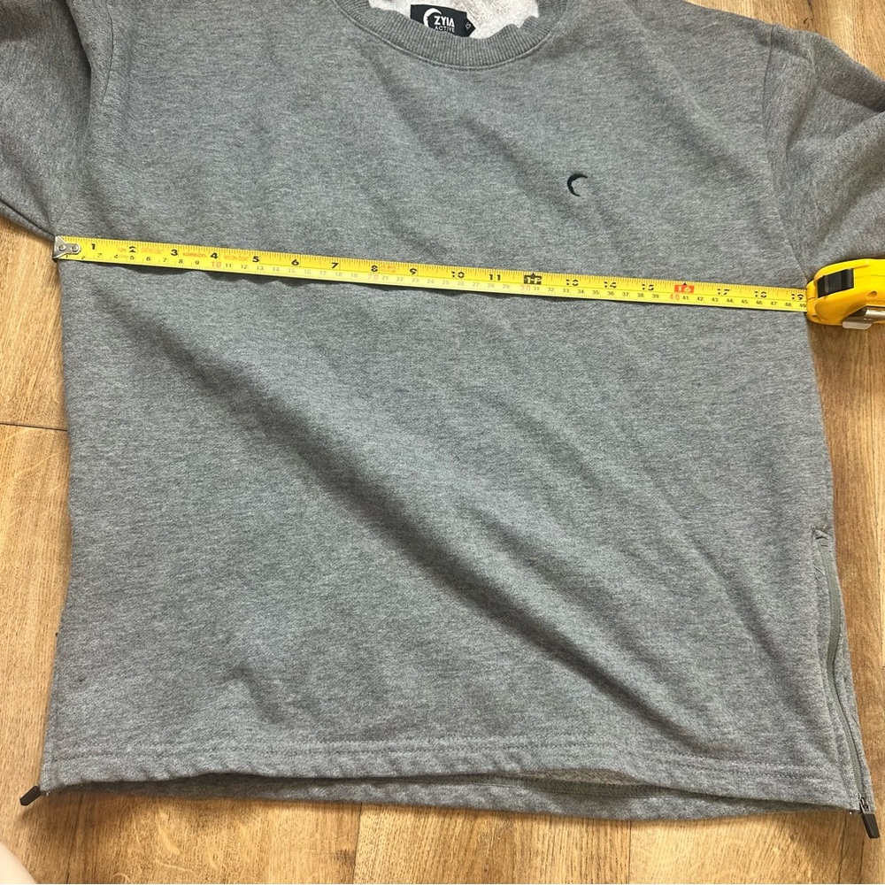 Zyia Active Gray Energetic Zipper Crewneck Sweatshirt Women's Size XSmall - Picture 10 of 13